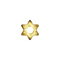 Gold Star of David. Shield of DavidÃÂ orÃÂ Magen David.hexagram, the compound of twoÃÂ equilateral triangles. Jewish symbol Royalty Free Stock Photo